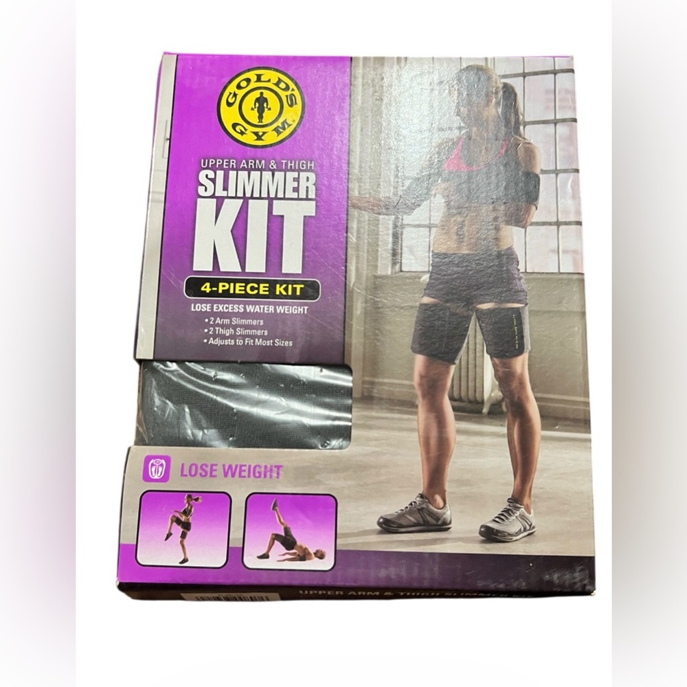 Gold's Gym 4-Piece Upper Arm & Thigh Slimmer Kit – Adjustable Neoprene Wraps